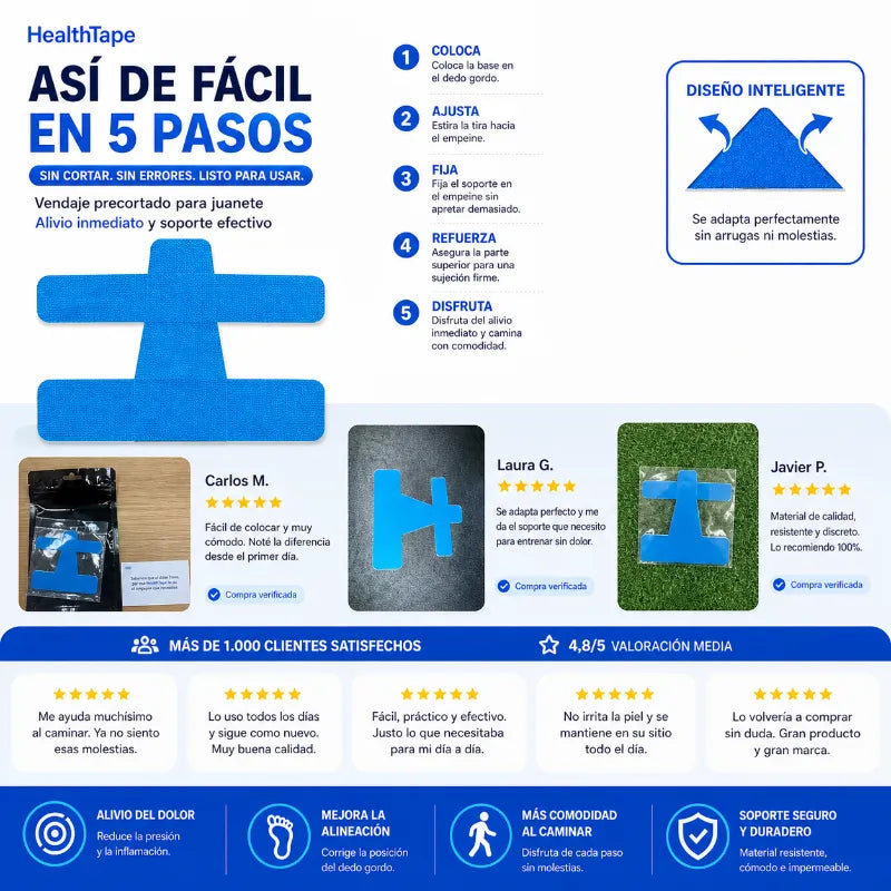 Aplicación del vendaje HealthTape